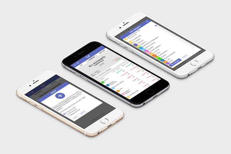 Import from CSV, get a combined view and categorise your spending